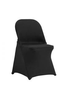 lot 19302 image: VEVOR Stretch Spandex Folding Chair Covers, Universal Fitted Chair Cover, Removable Washable Protective Slipcovers, for Wedding, Holiday, Banquet, Party, Celebration, Dining (50PCS Black) - Retail $67