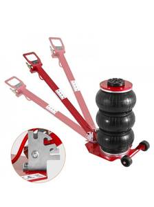 lot 19304 image: VEVOR Air Jack, 3 Ton6600 lbs Triple Bag Air Jack, Airbag Jack with Six Steel Pipes, Lift up to 17.7, 3-5 s Fast Lifting Pneumatic Jack, with Adjustable Long Handle for Cars, Garages, Repair (Red) - Retail $99