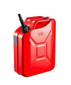 lot 19305 image: Newly Upgraded Oil-Tight��VEVOR Metal Fuel Container, 5.3 Gallon, Fuel Jerry Can with Spout and Comfort Handle, 6 Lmin Max Flow Rate, Leakproof & Corrosion-resistant Metal Gas Tank Most Cars - Retail $36