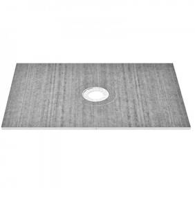 lot 19306 image: VEVOR Shower Curb Kit, 48x72 Shower Pan Kit with 6.3 Central Drain, Lightweight EPS Shower Installation Kits with 2 Waterproof Cloths, Shower Pan Slope Sticks Fit for Bathroom - Retail $100