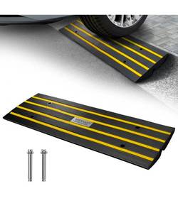 lot 19307 image: VEVOR Curb Ramp, 2.6 Rise Rubber Driveway Ramps, Heavy Duty 33069 lbs Weight Capacity Threshold Ramp, Curbside Bridge Ramps for Loading Dock Garage Sidewalk, Expandable Full Ramp Set - Retail $72