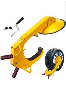 lot 19326 image: VEVOR Wheel Lock Clamp, 1 Pack Trailer Wheel Lock, Heavy-Duty Anti Theft Tire Lock, Adjustable Tire Boot Lock Tire Claw, Trailer Wheel Locks for RV Trailers, Cars, Trucks, SUVs - Retail $43