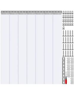 lot 19327 image: VEVOR Strip Curtain, 84 Height x 42 Width, 0.08 Thickness, 7PCS Clear PVC Strip Door Curtain, Freezer Curtain, Plastic Door Strips for Walk in Freezers, Coolers & Warehouse Doors, with 50% Overlap - Retail $49