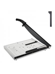 lot 19333 image: VEVOR Paper Cutter, Guillotine Trimmer, 18 Cut Length, 15 Sheets Capacity, Heavy Duty Guillotine Paper Cutter with Guard RailBlade Lock for CardstockCardboard, Paper Trimmer for Home Office School - Retail $56
