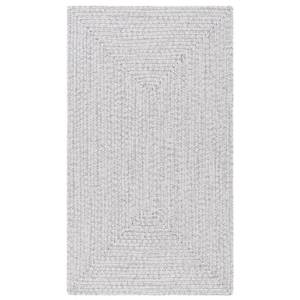lot 19346 image: SAFAVIEH Braided Rishika Solid Machine Washable Reversible Area Rug  SilverGrey  2  x 3 - Retail $38