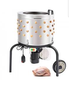 lot 19361 image: VEVOR Chicken Plucker Machine, Feather Plucker with 20-inch Stainless Steel Drum, Defeathering Equipment with 108 Soft Fingers, Simple Debris Collection, 500W High Power Poultry Plucking - Retail $300