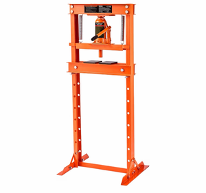 lot 19373 image: VEVOR Hydraulic 12 Ton H-Frame Garage Floor Adjustable Shop Press - Retail $149