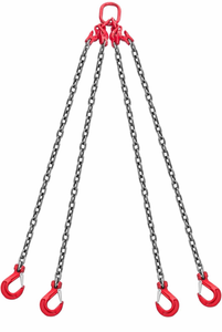 lot 19379 image: VEVOR Chain Sling, 38 in x 10 ft Lifting Chains with 4 Leg Grab Hooks, Heavy Duty G80 Alloy Steel Lifting Sling, 22900LBS Capacity, Adjustable Engine Chain Hoist Lifts for Cargo Security Towing - Retail $189