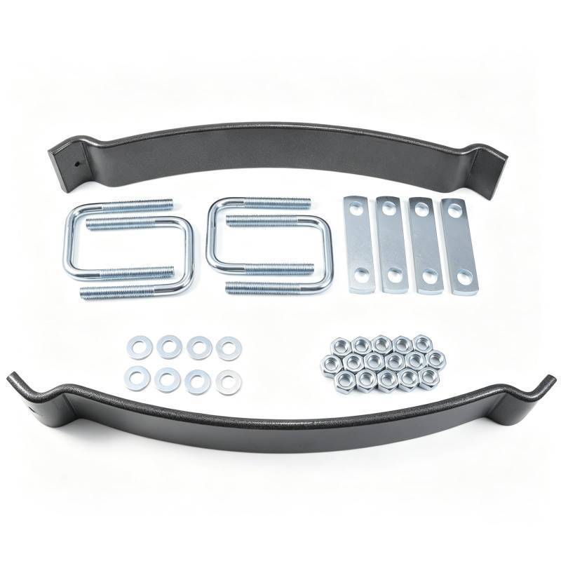 lot 58965 image: 500LB Heavy Duty Helper Spring Kit for Pickup Trucks & SUVs - Towing Stabilizer to Prevent Sagging, Reduce Body Roll for Trailers, ATVs, Campers - Easy Install Upgrade for Leaf Springs - Retail $74