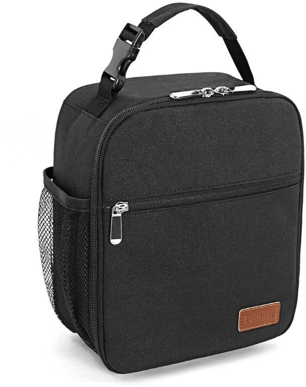 lot 59014 image: Lunch Bag for Men Women Adults Small for Office Work Picnic - Reusable Portable Lunch Bag, Black - Retail $10