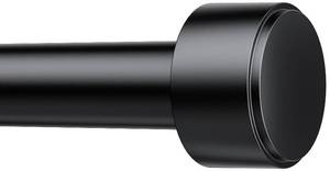 lot 47015 image: Curtain Rods for Windows 32-96 Inch, 1 Inch Adjustable Black Curtain Rod Set with Brackets, Easy Install - Retail $18