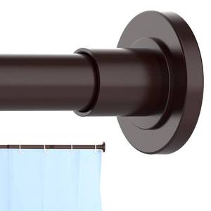 lot 47021 image: Bronze Shower Curtain Rod 31 to 80 Inch,1 Inch Diameter Adjustable Spring Tension Stainless Steel Telescoping Rod,Easy Install,No Rust - Retail $16