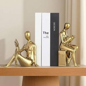 lot 47031 image: Decorative Bookends, Ceramic Book Ends for Shelves, Home Office Decor - Retail $36