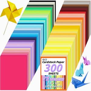lot 47046 image: 75 Colors Colored Cardstock Paper, 300 Sheets 8.5 x 11 Assorted Card Stock, 180 GSM Printer Paper for Cricut, Scrapbooking, Card Making, DIY Crafts, Invitations & School Projects - Retail $26