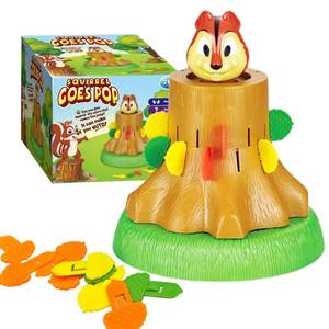 lot 47055 image: Pop Up Board Game,Pop The Squirrel Family Game for 2-4 Players. BASE DAMAGED. - Retail $20