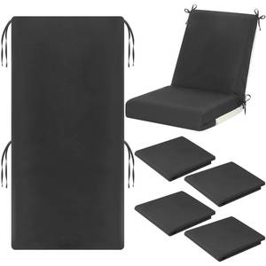 lot 47063 image: 4 Pcs Outdoor High Back Chair Cushion Covers (Not Includes Cushion) Waterproof Patio Replacement Rocking Chair Slipcover Seat Pad Cover with Tie for Furniture (Gray,44 X 21) - Retail $46