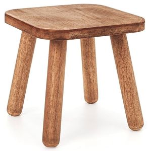 lot 47068 image: 9 Inch Small Wooden Step Stool, Non-Slip One Step Stool for Adults, Portable & Sturdy, Footstool for Bedroom, Bathroom, Kitchen, Easy to Assemble - Retail $24