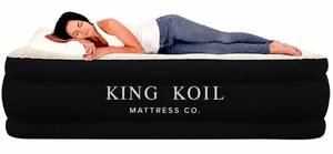 lot 47071 image: King Koil Air Mattress Full with Built-in Pump, Inflatable Blow Up Bed - Retail $130