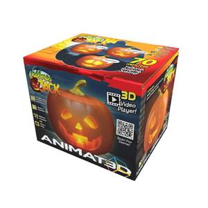 lot 47081 image: Jabberin Jack Talking Animated Pumpkin with 8 Inch Screen and Built-in Projector  Speaker - Retail $48