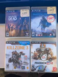 lot 95 image: 4-Game PS3 Bundle The Walking Dead, Shadow of Mordor, Killzone 3, Madden NFL 12