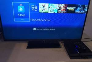 lot 96 image: Sony PlayStation 4 Console with 2 Controllers. TV & HDMI CABLE NOT INCLUDED. Read description.