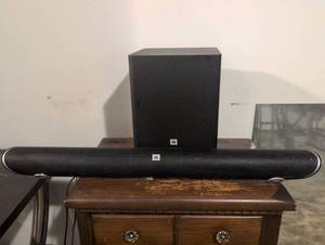 lot 104 image: JBL Cinema Wireless Subwoofer and Soundbar