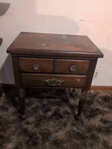 lot 105 image: Wood Nightstand with 2 Drawers.