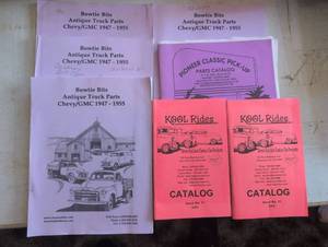 lot 112 image: Lot of 5 Classic Truck Parts Catalogs Bowtie Bits Pioneer Kool Rides 1947-1955