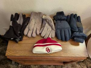 lot 158 image: Winter Gloves and Beanie Lot - Multiple Pairs Insulated Gloves One Knit Hat