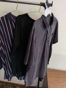 lot 173 image: George 3 Piece Lot Polo Shirts Black Navy Pinstripe Size 3XL 54-56