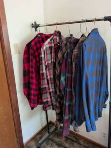 lot 179 image: Clothing Lot 6 Plaid Flannel Shirts Blue Mountain Ozark Trail