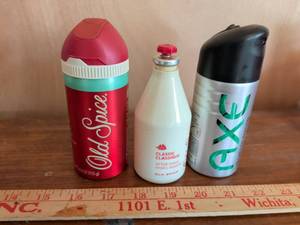 lot 217 image: Old Spice Cologne 4 oz, Classic After Shave, Axe Deodorant Spray Lot