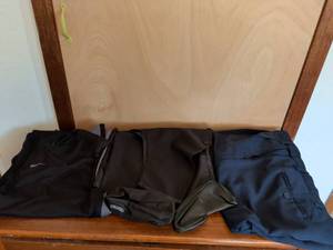 lot 253 image: Lot of 4 athletic pants and shorts, Nike and unlabeled brands