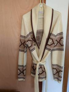 lot 258 image: Prego Knit Cardigan Wrap Sweater with Belt Size M