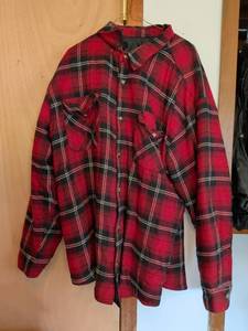 lot 269 image: Basic Editions Red Plaid Button-Up Shirt