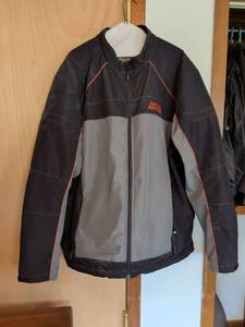 lot 278 image: Harley-Davidson Motor Clothes Jacket Black Gray Orange Piping