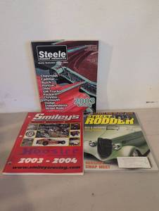 lot 285 image: Lot of 3 automotive catalogs Steele 2003, Smileys 2003-2004, Street Rodder