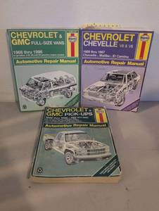 lot 292 image: Haynes Automotive Repair Manual Lot 3 Books Chevrolet GMC Vans Pickups Chevelle