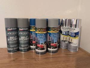lot 324 image: Spray Paint Lot 8 Cans Dupli-Color VanSickle Rust-Oleum Automotive Primer Enamel