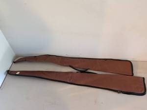 lot 341 image: Pair of Leather Rifle Gun Cases Brown
