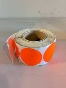 lot 352 image: Orange and White Oval Label Stickers Roll