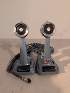 lot 400 image: Two Transistorized SSB2 CB Radio Microphone with Coiled Cords