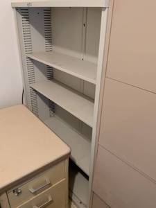 lot 481 image: Wall-Mount Storage Cabinet 3-Shelf with Glass Doors