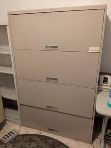 lot 482 image: 4-Drawer Lateral File Cabinet 36 inches Beige