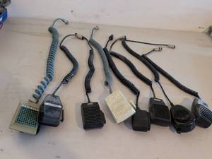 lot 493 image: CB Radio Microphone Lot Cobra Uniden M2U 7 Pieces with Coiled Cables