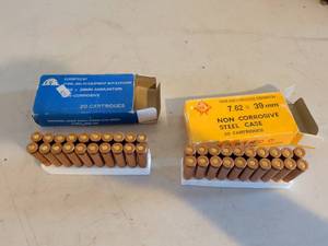 lot 522 image: 7.62�39mm Ammunition 40 Cartridges Non-Corrosive Steel Case Lot