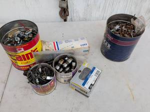lot 650 image: Lot of Fasteners Bolts Nuts Screws Hardware in Containers