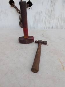 lot 675 image: Ball Peen Hammer with Wooden Handle