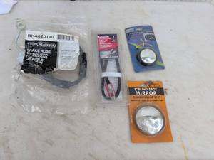 lot 689 image: Automotive Accessories Lot Brake Hose, Battery Cable, Spot Mirrors