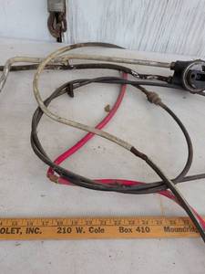 lot 722 image: Automotive Shop Equipment Lot Mirrors, Cables, Filler Tube, Post Base